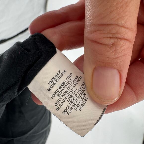 Vintage Y2K Express Black Silk Halter Top Plunge Backless Cami Size M Medium - Picture 4 of 7